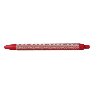 Nordic Reindeer Christmas Black Ink Pen