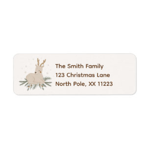 Nordic Reindeer Christmas return address
