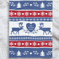 Nordic reindeer, snowflake, heart and tree pattern