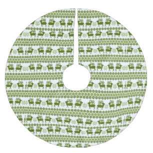 Nordic Reindeer & Snowflakes Brushed Polyester Tree Skirt