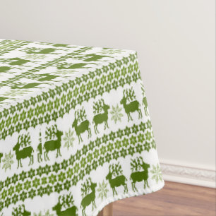 Nordic Reindeer & Snowflakes Tablecloth