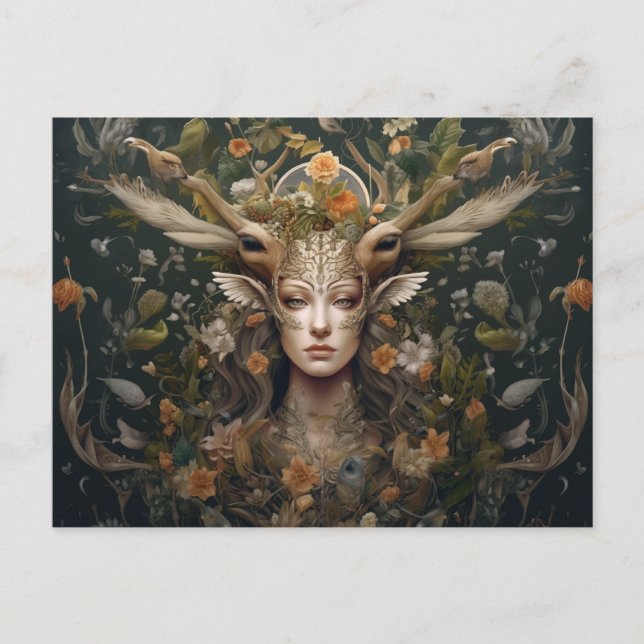 Nordic Retro Pagan Artistic Holiday Card (Front)