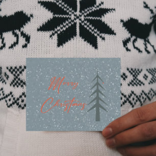 Nordic Sage Green Christmas Tree Holiday Card