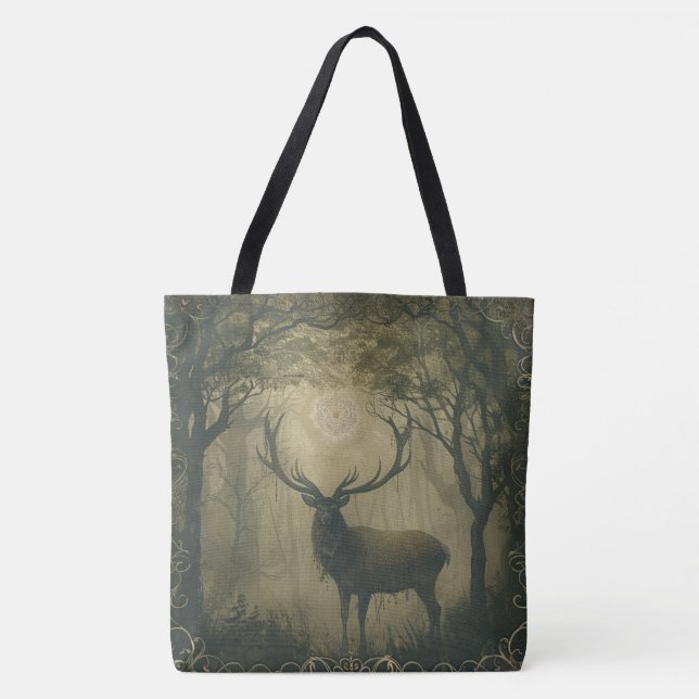Nordic Samhain Tote Bags – Stag Design (Front)