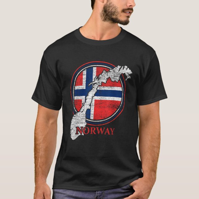 Nordic Scandinavia Proud Norwegian Flag Country No T-Shirt (Front)