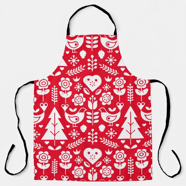 Nordic Scandinavian Christmas Decorations Apron (Front)