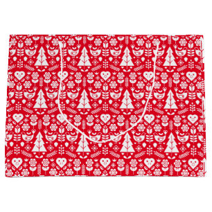 Nordic Scandinavian Christmas Decorations Large Gift Bag