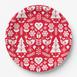 Nordic Scandinavian Christmas Decorations Paper Plate
