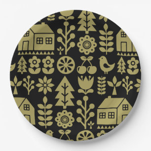 Nordic Scandinavian Christmas Decorations Paper Plate