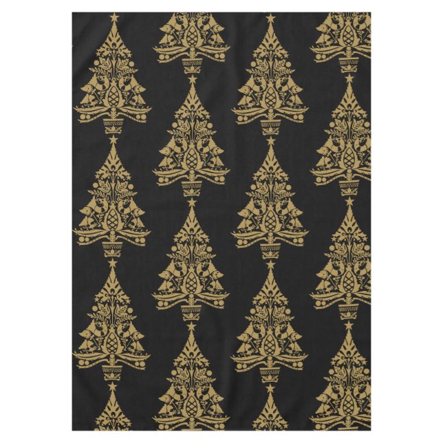 Nordic Scandinavian Christmas Tree Decorations Tablecloth (Front)