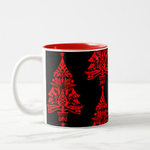 Nordic Scandinavian Christmas Tree Decorations Two-Tone Coffee Mug