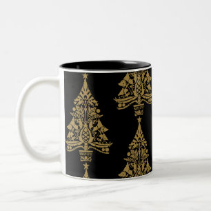 Nordic Scandinavian Christmas Tree Decorations Two-Tone Coffee Mug