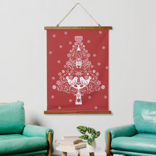 Nordic Scandinavian Christmas Tree Magic Hanging Tapestry
