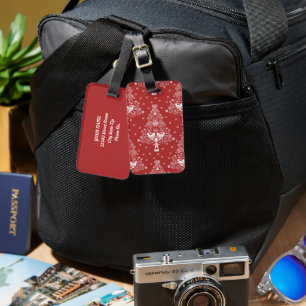 Nordic Scandinavian Christmas Tree Magic Luggage Tag