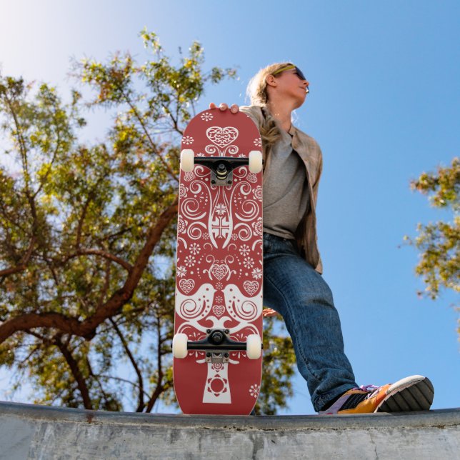 Nordic Scandinavian Christmas Tree Magic Skateboard (Outdoor 1)