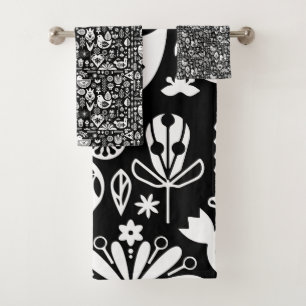 Nordic Scandinavian Folk Pattern Art   Bath Towel Set