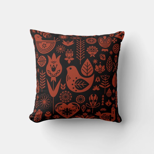 Nordic Scandinavian Folk Pattern Art   Cushion (Front)