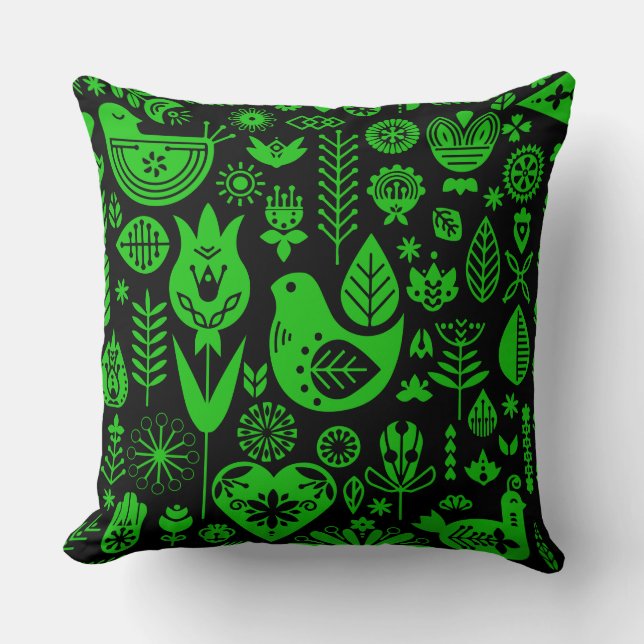 Nordic Scandinavian Folk Pattern Art   Cushion (Front)