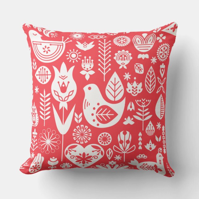Nordic Scandinavian Folk Pattern Art   Cushion (Front)