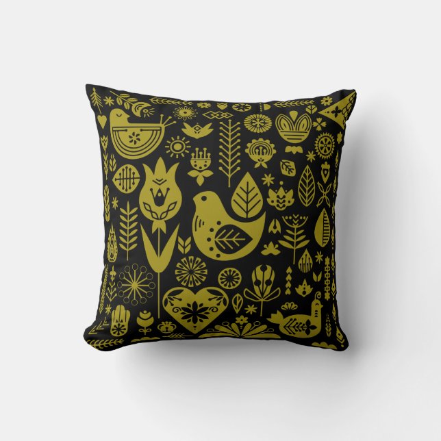Nordic Scandinavian Folk Pattern Art   Cushion (Front)