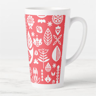 Nordic Scandinavian Folk Pattern Art   Latte Mug