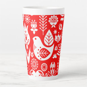 Nordic Scandinavian Folk Pattern Art Latte Mug