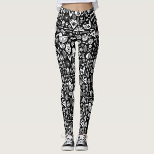 Nordic Scandinavian Folk Pattern Art Leggings