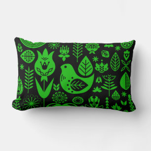 Nordic Scandinavian Folk Pattern Art   Lumbar Cushion