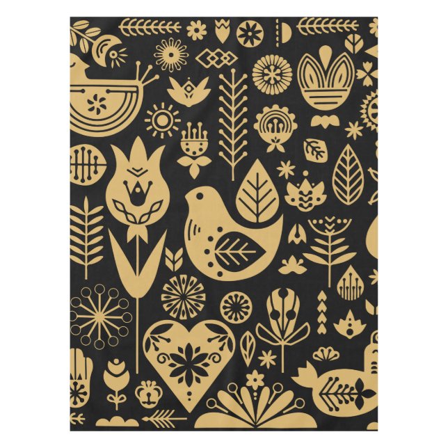 Nordic Scandinavian Folk Pattern Art   Tablecloth (Front)