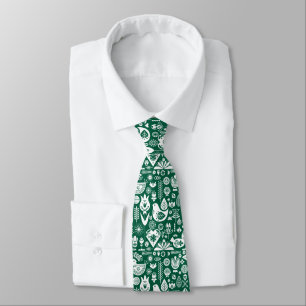 Nordic Scandinavian Folk Pattern Art Tie