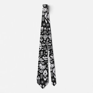 Nordic Scandinavian Folk Pattern Art   Tie