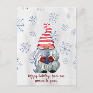 Nordic Scandinavian Winter Hygge Gnome Holiday Postcard