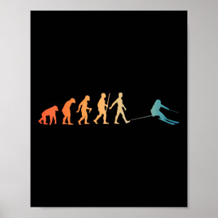 Nordic Ski Art Men Women Snowboard Skier Skiing Lo Poster
