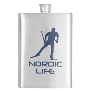 Nordic Skiing Life Hip Flask