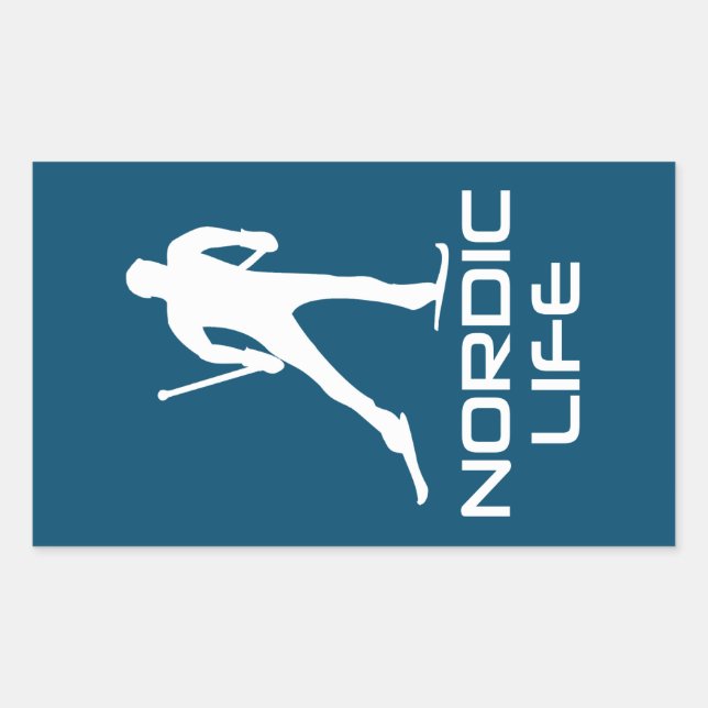 Nordic Skiing Life Rectangular Sticker (Front)