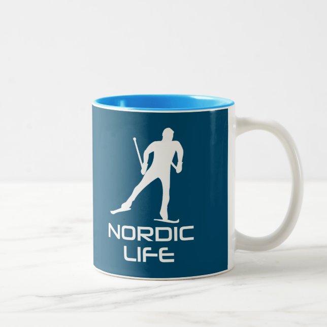 Nordic Skiing Life Two-Tone Coffee Mug (Right)