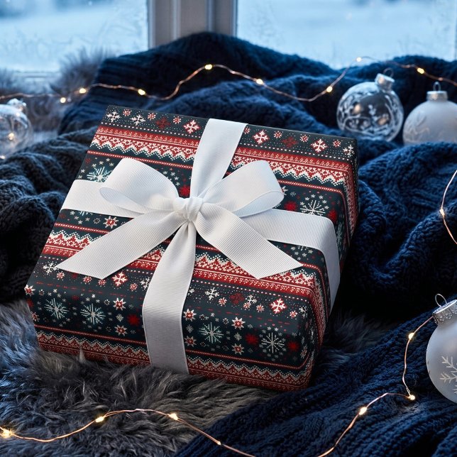 Nordic Snowflake Fair Isle Christmas Gift Wrap (Creator Uploaded)