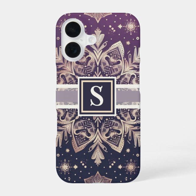 Nordic Snowflake Splendour iPhone 16 Case (Back)