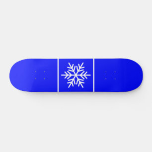 Nordic Snowflake Stripes Royal Blue Background Skateboard