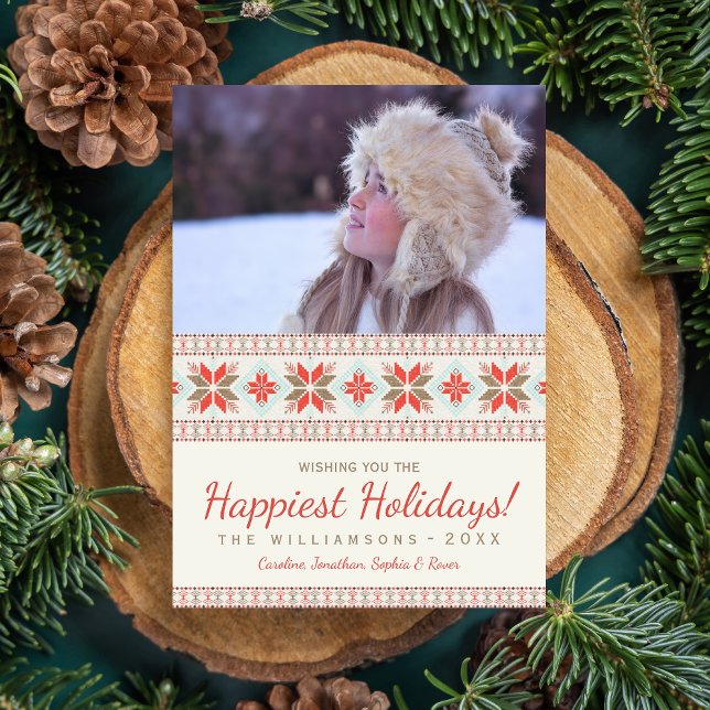 Nordic Snowflakes Christmas Sweater Holiday Photo (Creator Uploaded)