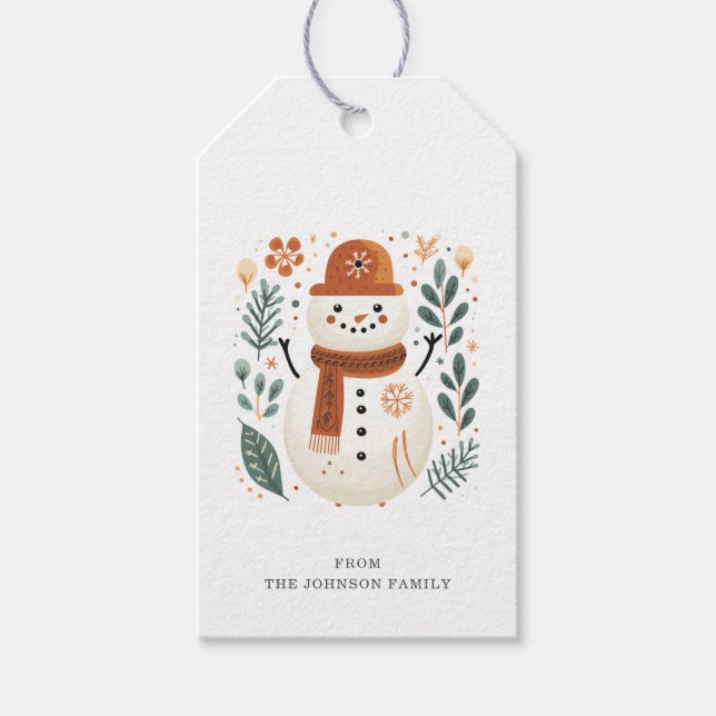 Nordic Snowman Gift Tags (Front)