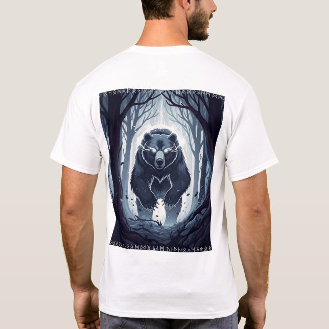 Nordic Spirit Bear T-Shirt - Mystical Forest Guard (Back)