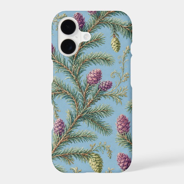Nordic Spruce Cones on Frosted Blue (Back)