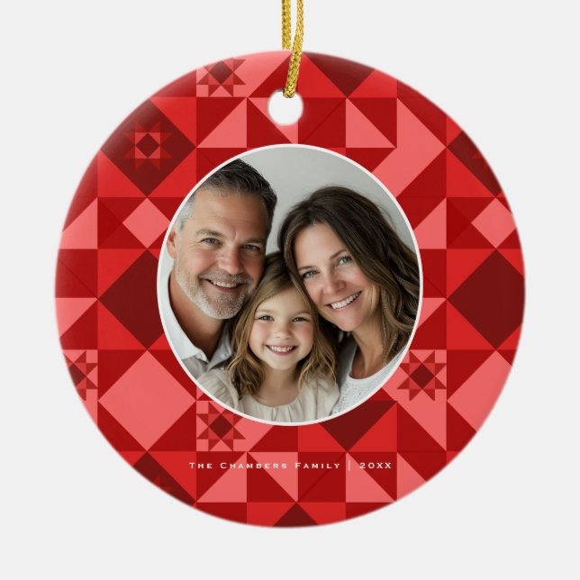 Nordic Star Frame Ceramic Tree Decoration (Front)