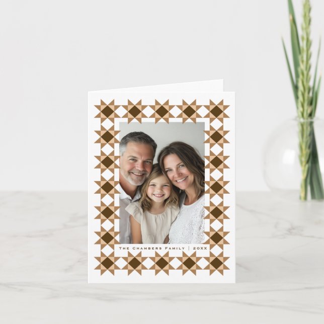 Nordic Star Frame Cream Holiday Card (Front)