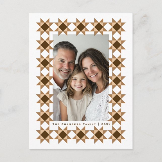 Nordic Star Frame Cream Holiday Postcard (Front)