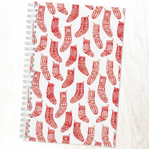 Nordic Stockings Red and White Notebook