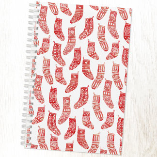 Nordic Stockings Red and White Notebook