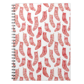 Nordic Stockings Red and White Notebook