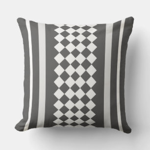 Nordic Stripe Black and White Cushion